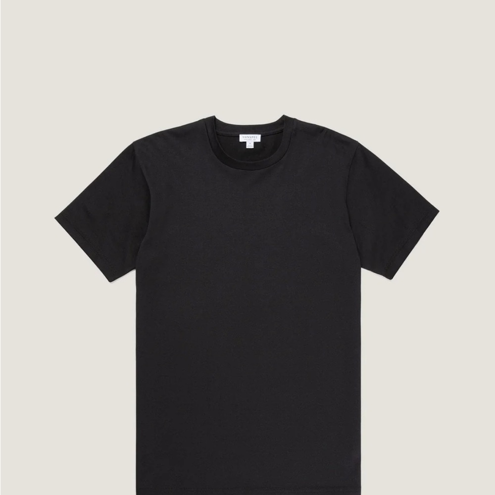 Sunspel riviera mid weight Classic Black Men's T-Shirt size large new with tags